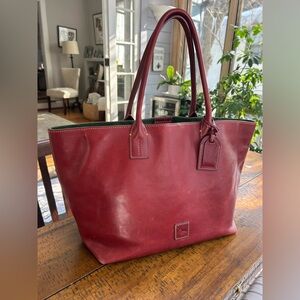 Dooney & Bourke Dark Red/Wine Weekender travel Leather Tote